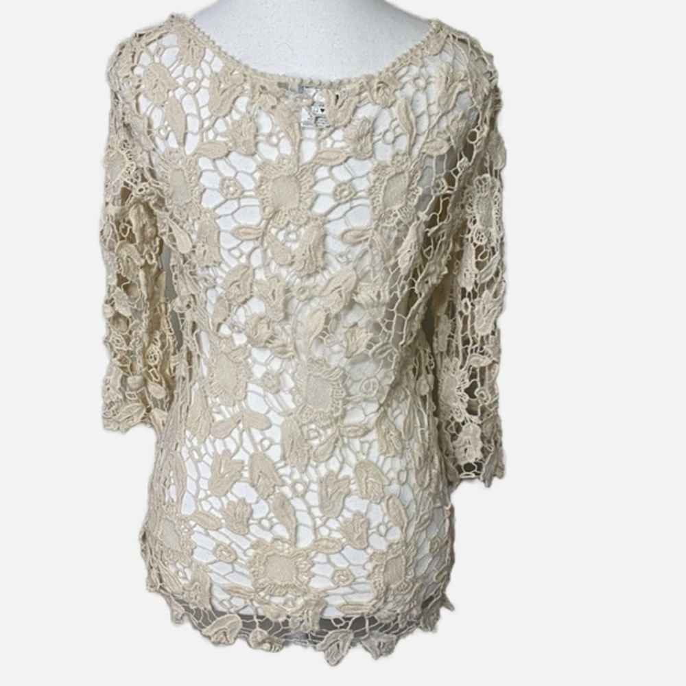 Ruby Cream Cotton Crochet Top‎ - Picture 2 of 6